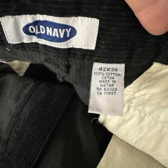 Vintage Old Navy Pants Mens 42x30 Corduroy Baggy Pleated Y2K Skater Black - Picture 6 of 8